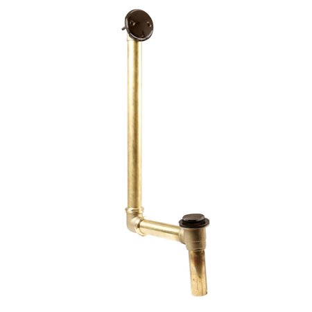 WESTBRASS Direct Connect Overflow W/ Tip-Toe Trim and 2-Hole Overflow Cover in Oil Rubbed Bronze 7931817-DC-12